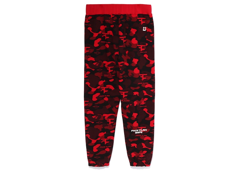 BAPE x Faze Clan Sweat Pants Red