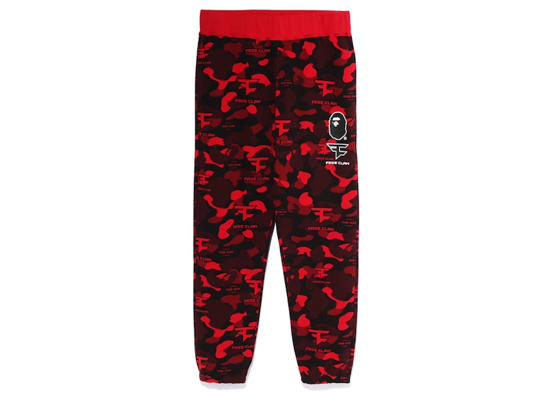 BAPE x Faze Clan Sweat Pants Red