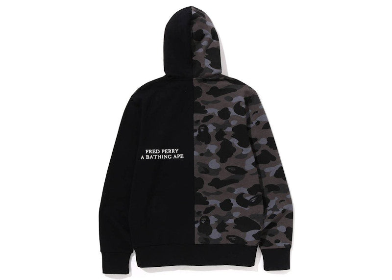 BAPE x Fred Perry Color Camo Zip Hoodie Black