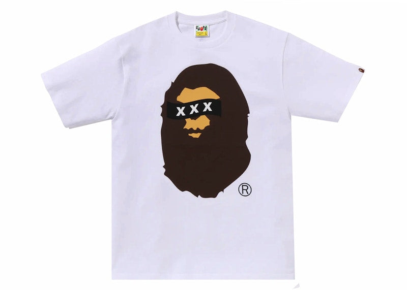BAPE x God Selection XXX Ape Head Tee White