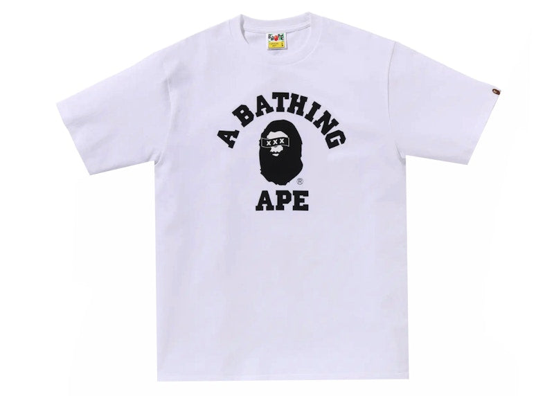 BAPE x God Selection XXX College Tee White