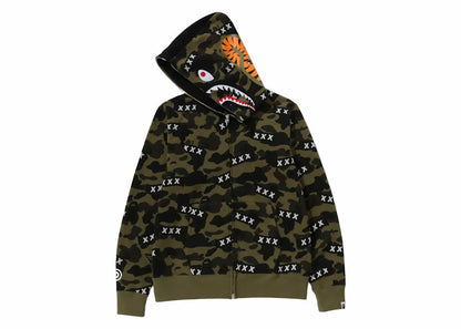 BAPE x God Selection XXX Shark Full Zip Hoodie Green