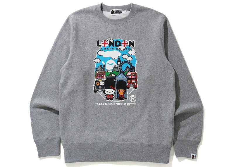 BAPE x Hello Kitty Baby Milo London Crewneck Gray