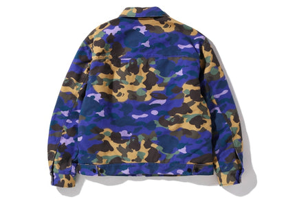 BAPE x Heron Preston Mix 1st Camo Duck Trucker Jacket Purple