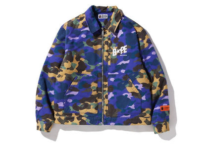 BAPE x Heron Preston Mix 1st Camo Duck Trucker Jacket Purple