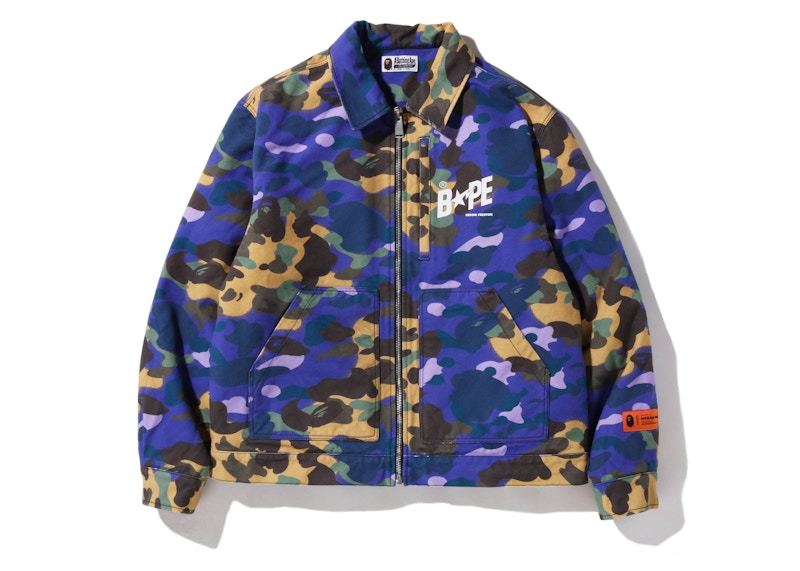 BAPE x Heron Preston Mix 1st Camo Duck Trucker Jacket Purple