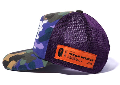 BAPE x Heron Preston Mix 1st Camo Mesh Cap Purple