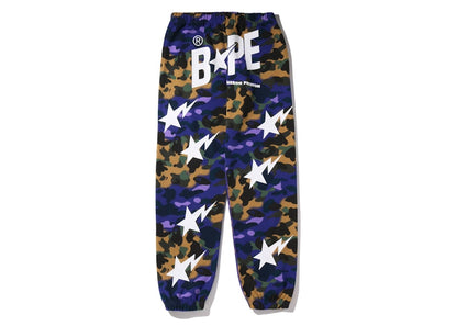 BAPE x Heron Preston Mix 1st Camo Sweatpants Purple