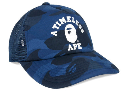 BAPE x JJJJound Color Camo College Mesh Cap Navy