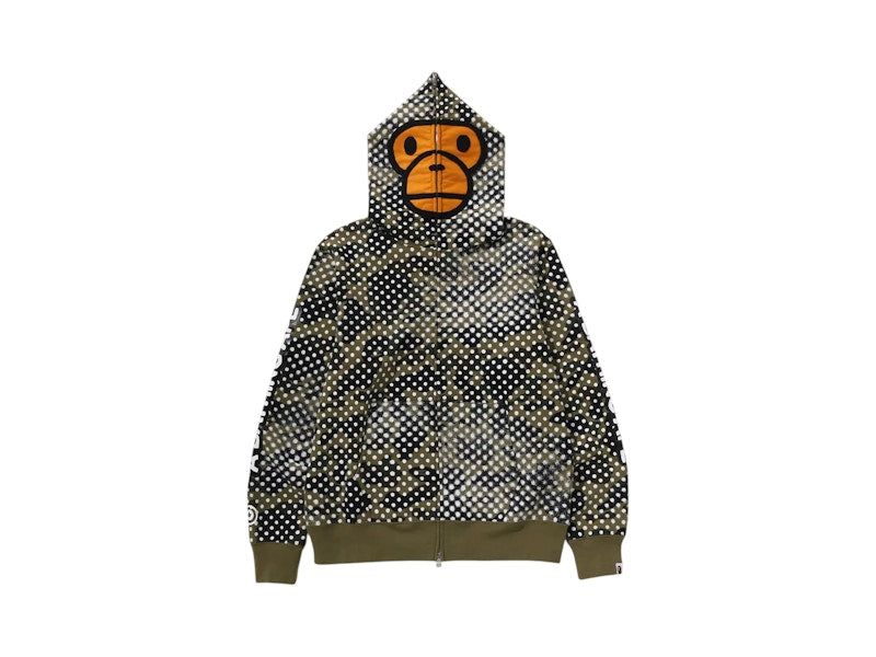 BAPE x Joshua Vides Milo Face Full Zip Hoodie Green