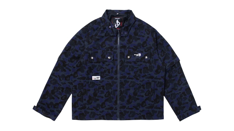 BAPE x Kazuki Kuraishi Pixelate Camo Detachable Zip Jacket Navy