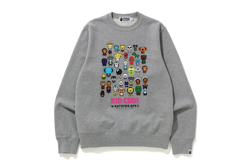 BAPE x Kid Cudi Baby Milo Crewneck Gray