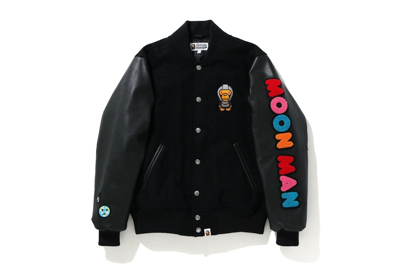 BAPE x Kid Cudi Varsity Jacket Black