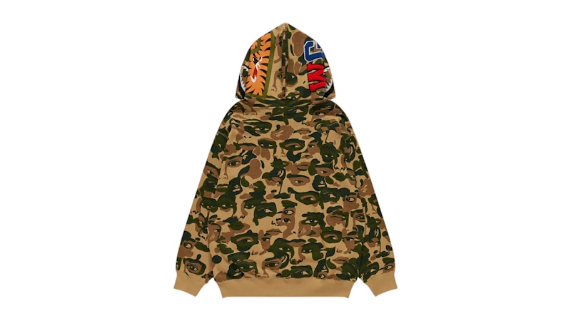 BAPE x KidSuper Camo Shark Full Zip Hoodie Green