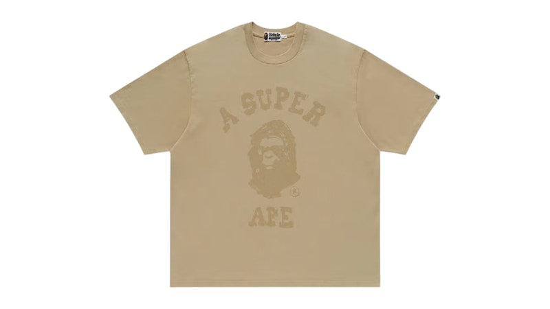 BAPE x KidSuper Garment Dye College Logo Tee Beige