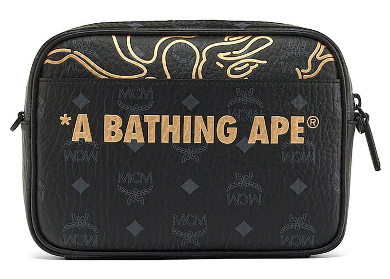BAPE x MCM Aren Lunar New Year Visetos Pouch Black
