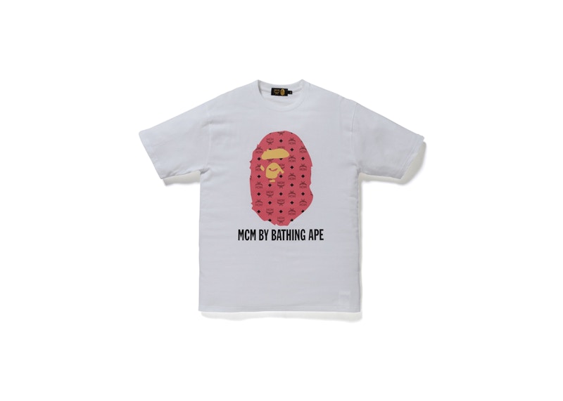 BAPE x MCM By Bathing Tee White/Pink
