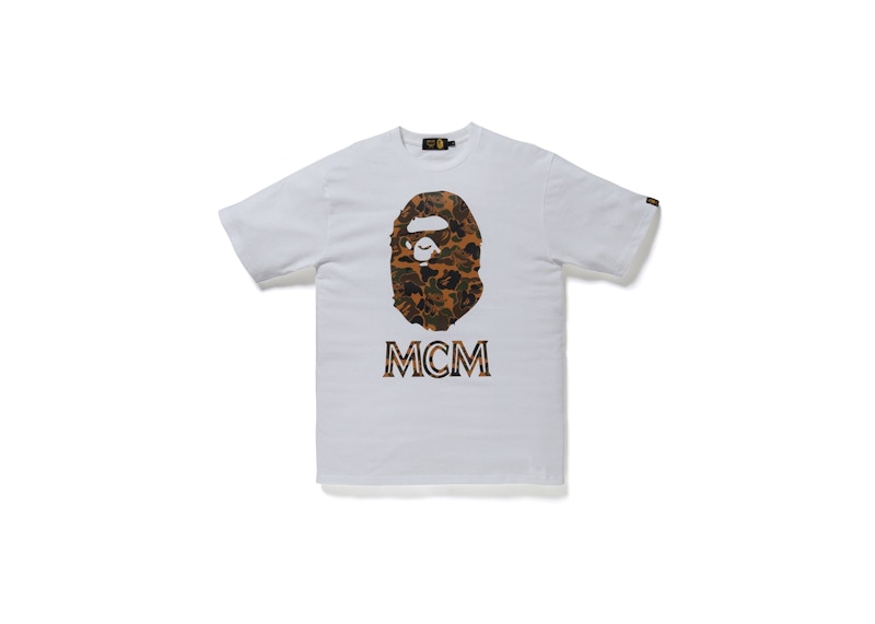 BAPE x MCM Camo Ape Head Tee White