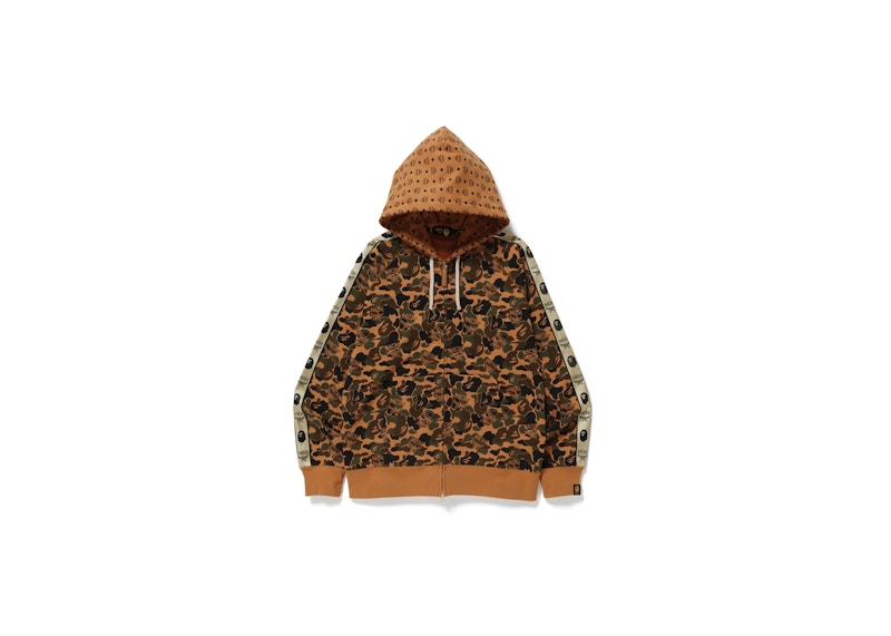 BAPE x MCM Camo Zip Hoodie Brown