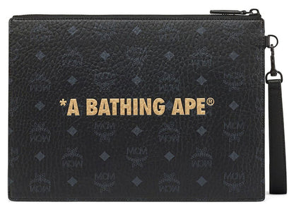 BAPE x MCM Flat Pouch Black