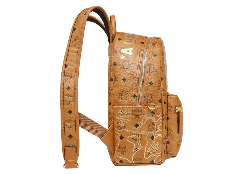 BAPE x MCM Stark Lunar New Year Visetos Daypack Beige