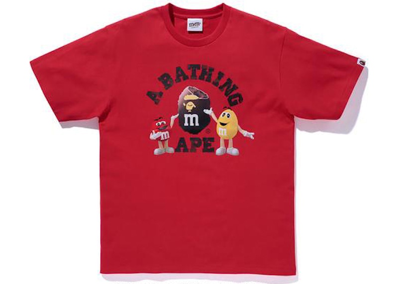BAPE x M&M's College Tee Red