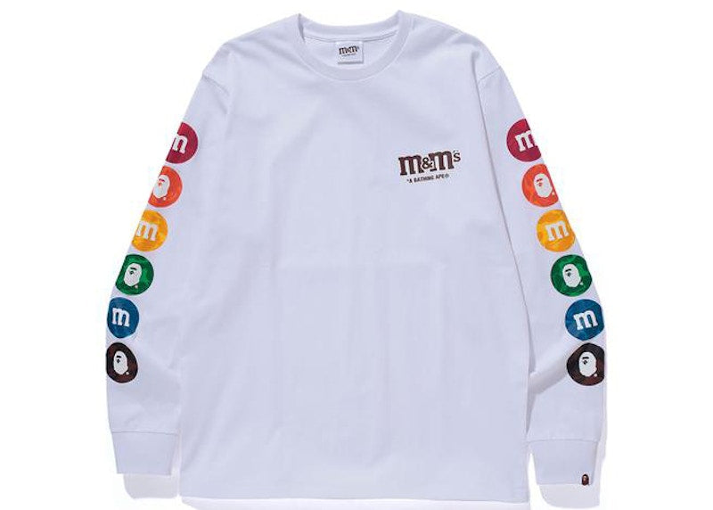 BAPE x M&M's Mens Long Sleeve Tee White