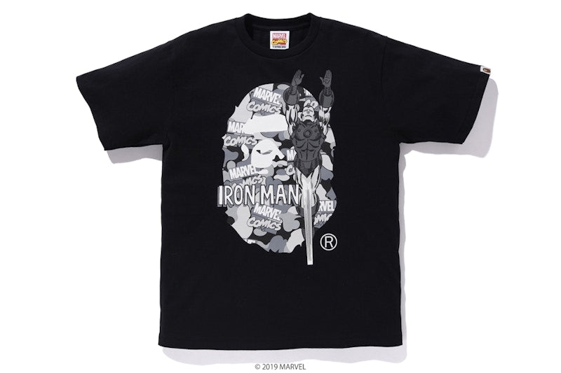 BAPE x Marvel Camo Iron Man Ex Tee Black