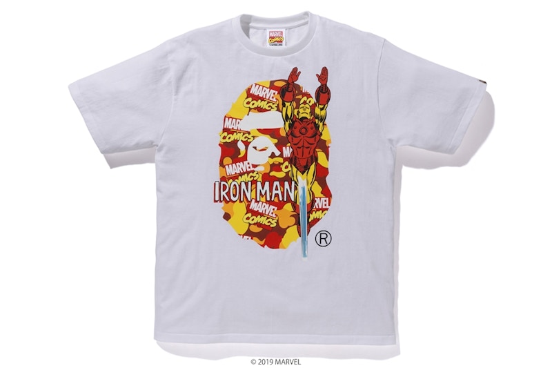 BAPE x Marvel Camo Iron Man Tee White