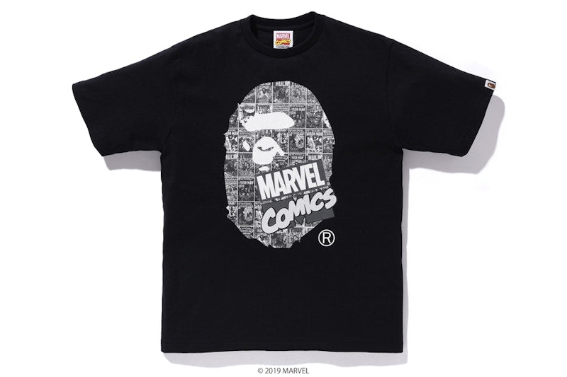 BAPE x Marvel Comics Ape Head Ex Tee Black