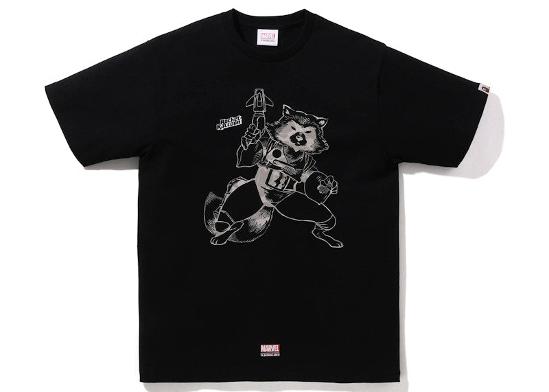 BAPE x Marvel Comics Rocket Raccoon T-Shirt Black