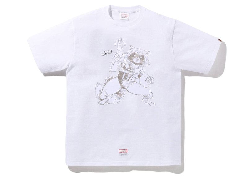 BAPE x Marvel Comics Rocket Raccoon T-Shirt White