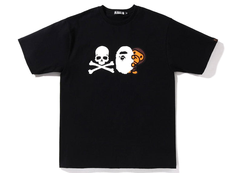 BAPE x Mastermind Ape Head & Milo Tee Black