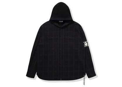 BAPE x Mastermind Check Hooded Shirt Green
