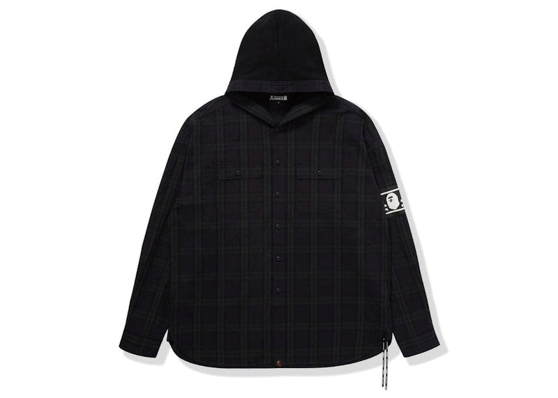 BAPE x Mastermind Check Hooded Shirt Green