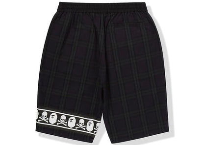 BAPE x Mastermind Check Shorts Green