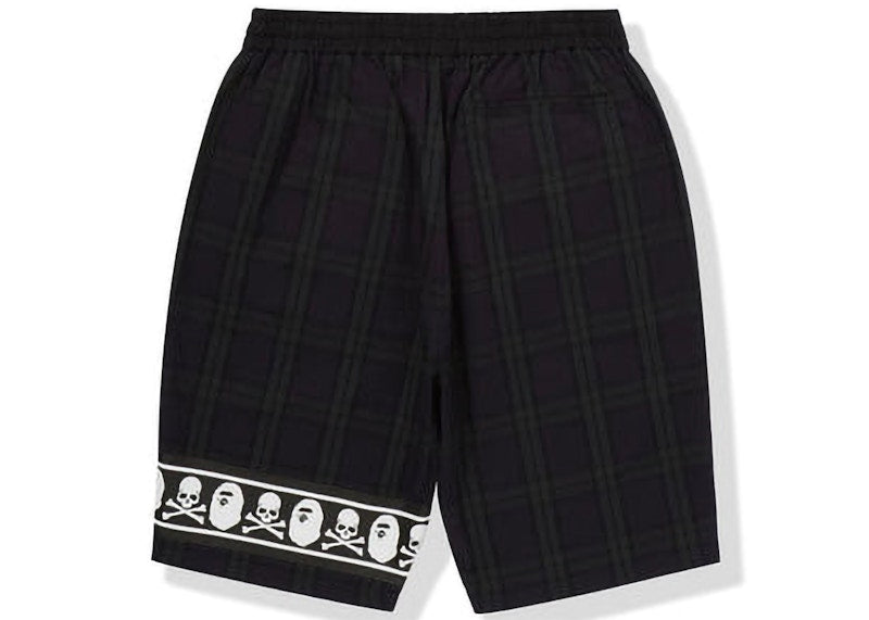 BAPE x Mastermind Check Shorts Green