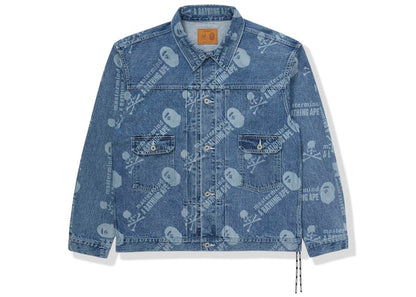 BAPE x Mastermind Washed Denim Jacket Blue Indigo
