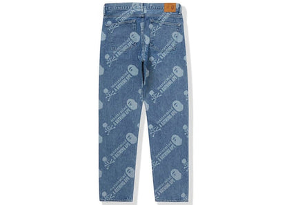 BAPE x Mastermind Washed Denim Pants Blue Indigo