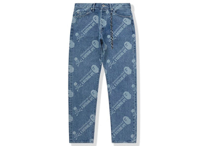 BAPE x Mastermind Washed Denim Pants Blue Indigo