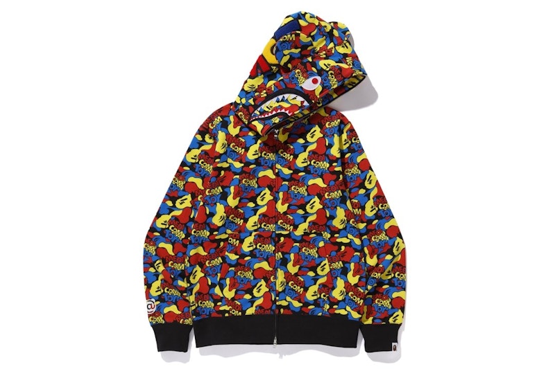BAPE x Medicom Toy Camo Bear Shark Full Zip Hoodie Multi
