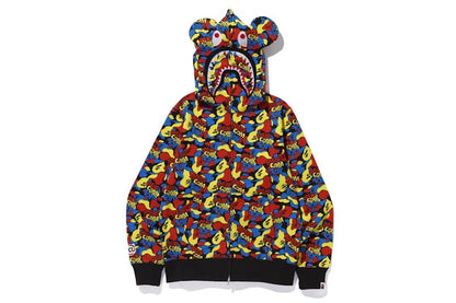 BAPE x Medicom Toy Camo Bear Shark Full Zip Hoodie Multi