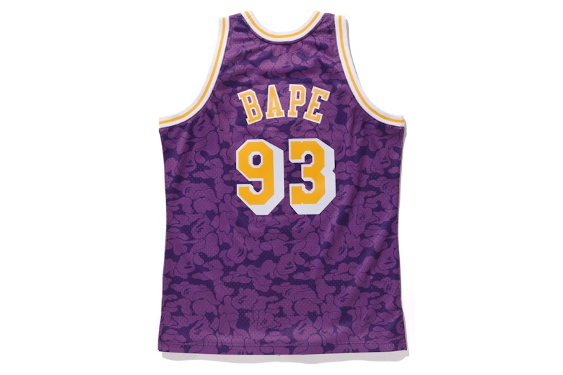 BAPE x Mitchell & Ness Lakers ABC Basketball Swingman Jersey Purple