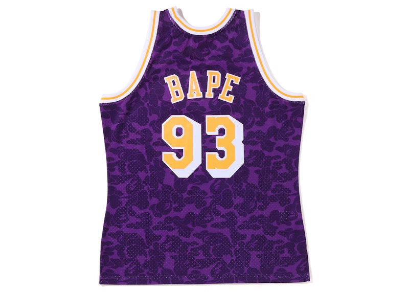 BAPE x Mitchell & Ness Los Angeles Lakers Jersey Purple
