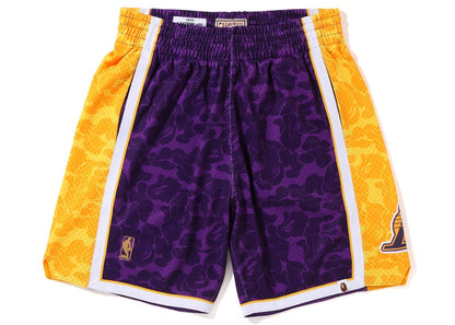 BAPE x Mitchell & Ness Los Angeles Lakers Shorts Purple