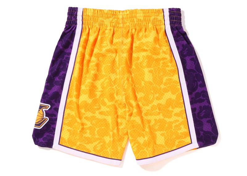 BAPE x Mitchell & Ness Los Angeles Lakers Shorts Yellow
