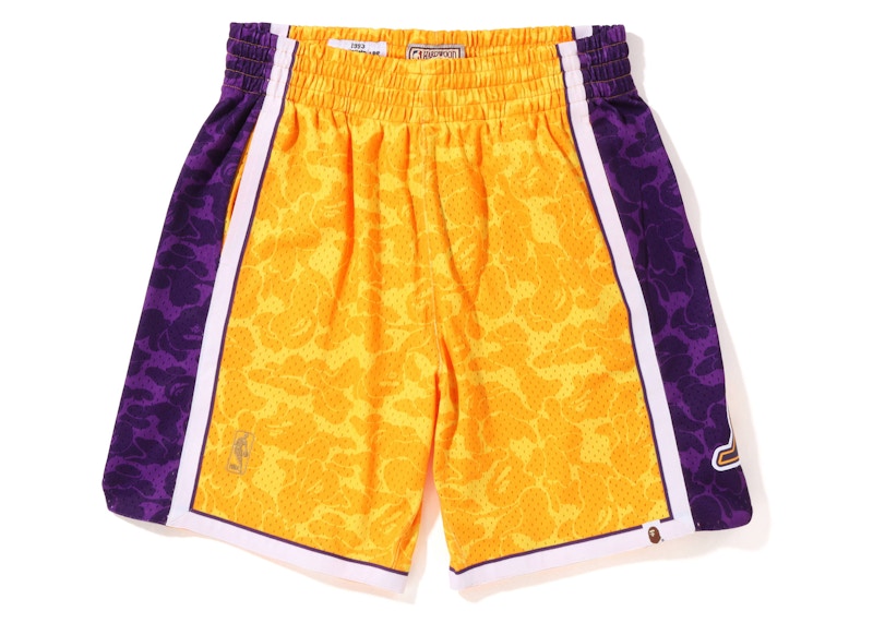 BAPE x Mitchell & Ness Los Angeles Lakers Shorts Yellow