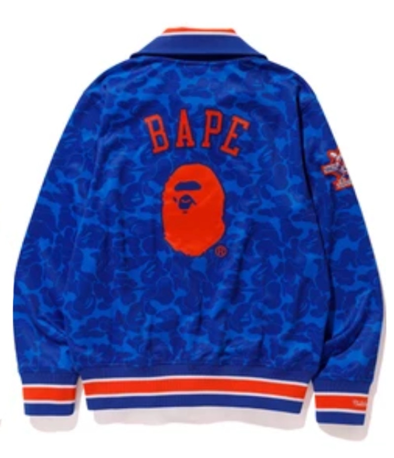 BAPE x Mitchell & Ness Mets Jacket Blue
