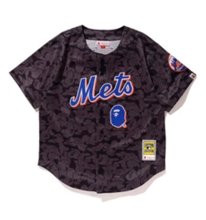 BAPE x Mitchell & Ness Mets Jersey Black