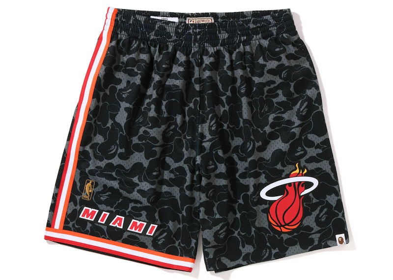 BAPE x Mitchell & Ness Miami Heat Shorts Black